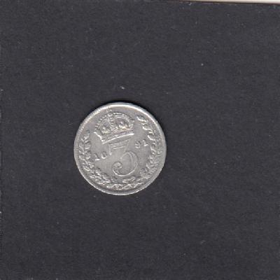 Beschrijving: 3 Pence VICTORIA 